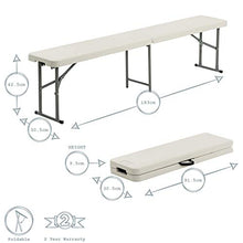 Harbour Housewares Panca da Picnic Pieghevole per 4 Persone - per Giardino e Campeggio - Peso Massimo 250 kg - plastica - 1,8 m - Confezione da 2