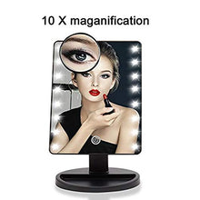 KEKOR - Specchio da trucco con luce regolabile, con luce LED, specchio illuminato, specchio cosmetico illuminato, nero