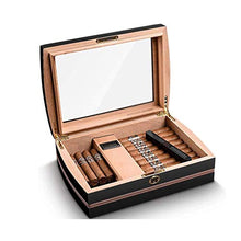 SCDZS Glass Window Trasparente Cigar Box - igrometro e umidificatore Transparent Glass Window Cigar Box Valigia Cigar Box Portatile