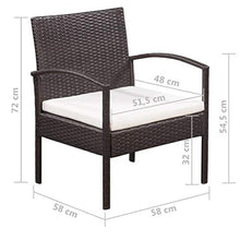 SKM Set Divani da Giardino 5 pz con Cuscini in Polyrattan Marrone (41.5kg)