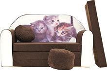 Pro Cosmo K6 Divano Letto da Bambini con Pouf/Poggiapiedi/Cuscino, in Tessuto, Rosso, 168 x 98 x 60 cm