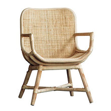 Sedia da Pranzo in Rattan Chaise Longue con Struttura in bambù Poltrona per Patio Terrazza Giardino Balcone Esterno