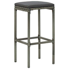 vidaXL Set Bar da Giardino 4pz con Cuscini in Polyrattan Grigio
