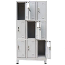 FAMIROSA Armadio con 9 Armadietti in Acciaio 90x45x180 cm Grigio