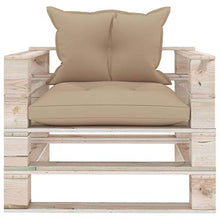 vidaXL Divano da Giardino in Pallet con Cuscini Beige in Legno di Pino
