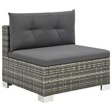Festnight Set Divani da Giardino in Polyrattan, Set di Mobili da Giardino, Set Divano Esterno con Cuscini Grigio 10 pz - Arredi Casa