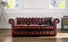 JVmoebel Chesterfield Designer - Divano a 3 posti, in pelle, colore: Rosso