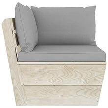FAMIROSA Set Divani da Giardino su Pallet 5 pz con Cuscini Legno Abete-3457