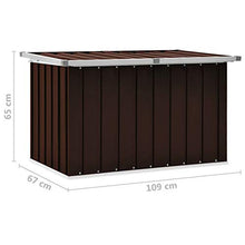 Tidyard Baule da Giardino Marrone 109x67x65 cm,Facile da Aprire e Chiudere con Il Coperchio a Cerniera
