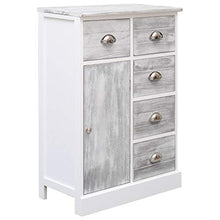FAMIROSA Credenza con 10 Cassetti Grigia 113x30x79 cm, in Legno