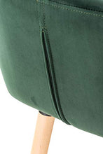 CLP Sgabello Bar Grant In Velluto Sfoderabile I Sedia Alta Cucina In Legno Di Faggio Con Cuscino Removibile, Colore:verde