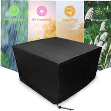 120 * 120 * 74cm nero impermeabile mobili da giardino Copertura Tavolo rettangolare Coperchio Mobili Cover (compreso Bag Storage)
