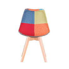 Uderkiny Set di 4 sedie Sedia da Pranzo in Quattro Pezzi Patchwork con Cuscini, Adatta per pranzare in Soggiorno Cucina, ECC (Rosso Patchwork)