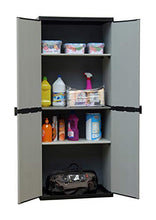 Adventa Armadio in Resina con Ripiani 2 Ante, (Interno/Esterno), Grigio Nero, 68x39,5x168