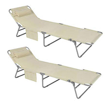 SoBuy® 2 x Sdraio pieghevole,lettini prendisole,schienale reclinabile,beige,OGS35-MI,IT