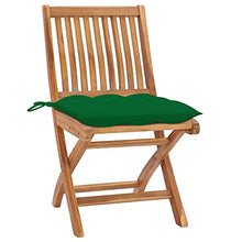 vidaXL Sedie da Giardino 2 pz con Cuscini Verdi in Massello di Teak