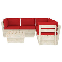 FAMIROSA Set Divani da Giardino su Pallet 6 pz con Cuscini Legno Abete-3534