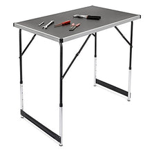 Spetebo Haushalt International Table - Tavolino pieghevole e regolabile da campeggio, 100 x 60 x 73-94 cm