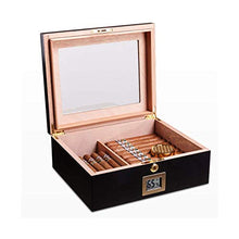 YAeele. Cigar Humidor, Cigar Box umidificazione, Legno di Cedro Idratante Seal Good Mood, Good Life (Colore: Nero)