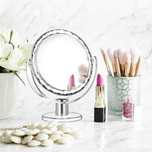 Relaxdays 10021950 Specchio da Trucco Ingranditore Make up Specchiera da Tavolo Specchietto Tondo HLP: 23 x 19 x 10 cm, Trasparente
