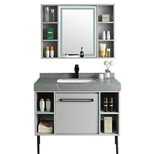 ZoSiP Set di Mobiletti Specchio e Lavabo Semplice del Cabinet del gabinetto dello Specchio del gabinetto del Bagno del Bordo della Roccia Semplice (Color : Gray, Size : 50x100x85cm)