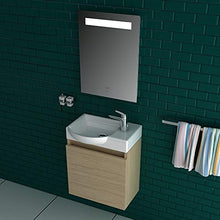 Alpenberger Set di mobili da bagno composto da lavabo con mobiletto colore rovere I design elegante piatto in ceramica preassemblato