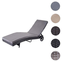 Mendler Lettino Regolabile da Esterno HWC-D80 polyrattan Antracite con Cuscino Grigio Scuro