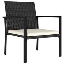 FAMIROSA Sedie da Pranzo per Giardino 4 pz in Polyrattan Nero-5111