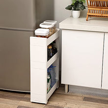 SONGMICS Ripiani Stretti Carrello Mobile a 3 Livelli per Cucina Bagno Cantina Largo 17 cm KFR09WT
