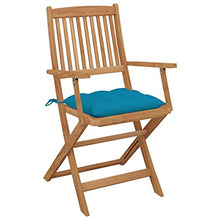 vidaXL Sedie da Giardino Pieghevoli 4pz con Cuscini Massello d'Acacia