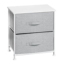 mDesign comodino in tessuto con due cassetti – Ottimo per le vostre camere da letto! – Colore: grigio