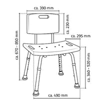 Ridder A00602101 Sgabello da bagno con schienale