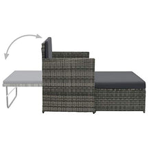 Festnight Set Divani da Giardino, Set di Mobili da Giardino 5 pz in Polyrattan Grigio