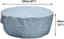 N / A Copre mobili da Giardino, Tavolo da Giardino, coperture Impermeabili, Robusto 420D Oxford Coperto Set Tabella di Patio di mobili da Giardino Rotondo, Diverse Misure,185x95.