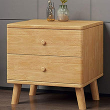 WALNUTA Comodino in Legno massello Armadio Camera da Letto dal Design Semplice e Moderno, Comodino Doppio cassetto