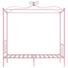 SKM Letto a Baldacchino Rosa in Metallo 100x200 cm