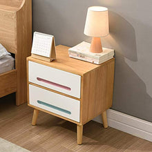 H-CAR Comodino Mobili per Camera da Letto Comodino in Legno massello, Comodino Comodino Design a Doppio cassetto