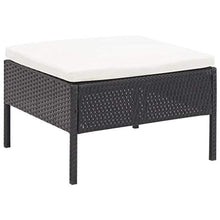 UnfadeMemory Set Divani da Giardino 5 pz con Cuscini in Polyrattan Nero