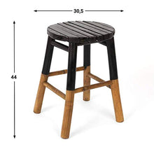 Black Velvet Studio SgabelloI Love Bambu, per Il Bagno, Rustico, Bamboo, Colore Naturale, 44x31x31 cm.