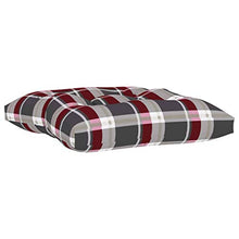 vidaXL Cuscino per Pouf su Pallet Rosso Motivo a Quadri in Tessuto
