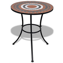 Anself Tavolo Ceramica Giardino con Mosaico 60 cm Nero/Bianco