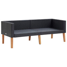 FAMIROSA Set Divani da Giardino 3 pz con Cuscini in Polyrattan Nero-9337