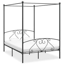 SKM Letto a Baldacchino Grigio in Metallo 160x200 cm (27kg)