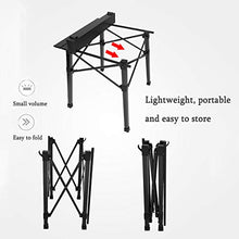 CYYAN Set Tavolo Pieghevole e Sedia da Esterno in Alluminio, Sgabello Sedia da Pesca, Tavolo da Picnic Portatile e Sedia 4 sedie e 1 Tavolo, Nero
