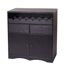 Portabottiglie Mobile per Vini HWC-F65 40x80x89cm Legno MDF Rovere Nero