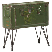 vidaXL Baule Portaoggetti Stile Militare 68x24x66 cm Ferro