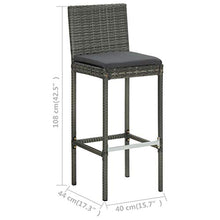 FAMIROSA Sgabelli da Bar con Cuscini 2 pz Grigi in Polyrattan-3436