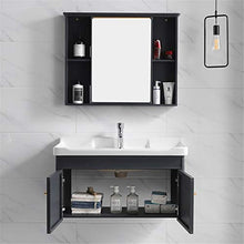 JIAGU Simple Grey Bathroom Cabinet Combinato Cabinet Bagno Vanity Lavabo a Muro (Color : Gray, Size : 48x81x48cm)