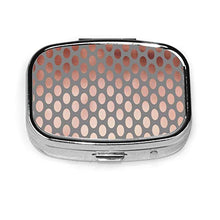 Scatola quadrata per pillole medicinali in oro rosa a pois moda portapillole organizer da viaggio per pillole integratori vitamine