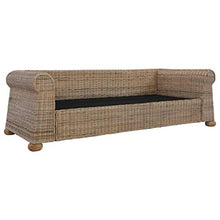 vidaXL Divano a 3 Posti con Cuscini Comodo Rilassante Confortevole Solido Robusto Pratico Resistente Durevole Sofa Poltrona in Rattan Naturale